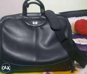 Black HP Leather Laptop Bag