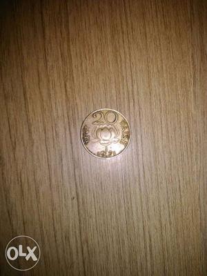 Copper  Paise Indian Coin with lotus
