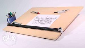 Engineering drawing board, paper holder, T scale