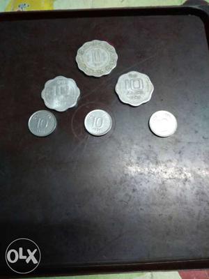 Old antique different types of Indian 10 paisa