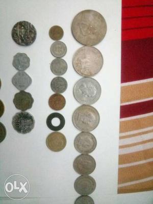 Old coins and silver coins