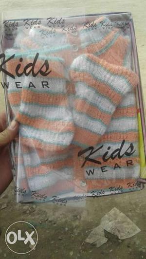 Orange And White Stripe Kids Wear Sweater