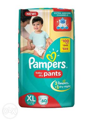 Pampers XL Size 60Nos New