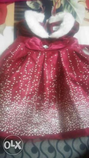 Party wear maroon dress for 1.5 yr old girl