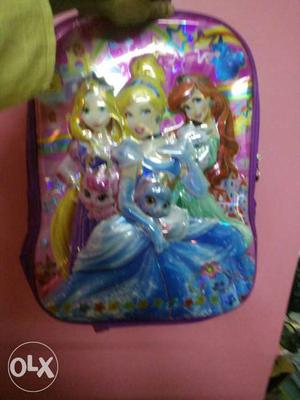 Purple Backpack With Disney Princesses Print
