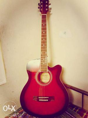 Red Burst Acoustic Cutaway Guitar