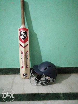 SS cricket helmet and SG cricket bat Kashmir