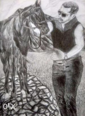 Sell art Salman Khan with horse /-
