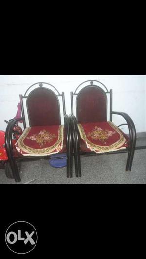 Two Black-and-red Armchairs