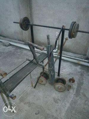 02 curling rod,01edge rod, bench rod01,bench 64kg weight.