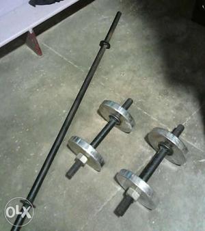 14 kg steel doumbbls with straight curl rod
