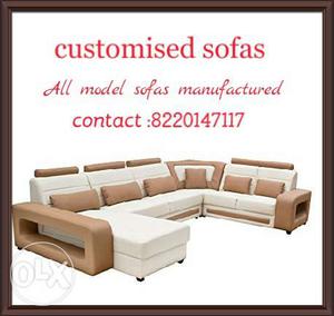 Beige And White Sectional Couch