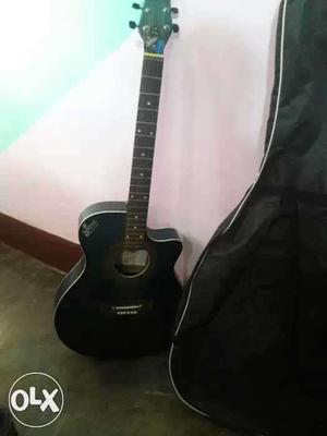 Black Acoustic Guitar With Case