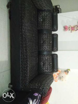 Black And Brown Floral Sofa