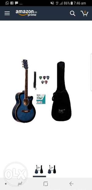 Blue And Black Amazon Acoustic Guitar With Case Screenshot