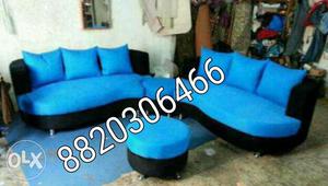 Blue black vargo sofa