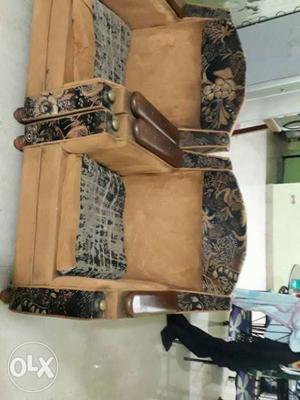 Brown And Black Leather Sofa Chair