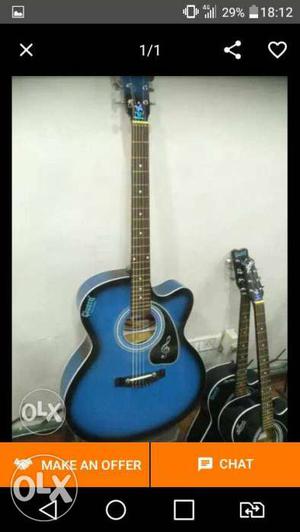 Cut-away Blue And Black Acoustic Guitar