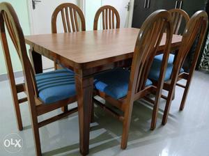 Dining Table, 3 years old. 6 chairs. Hardly used. 5 feet by