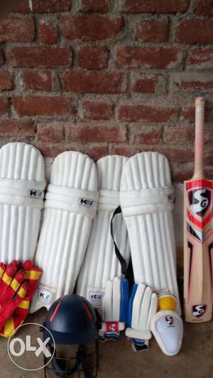 Four White Cricket Gear Set