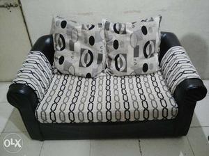 Gray And Black Leather Sofa Chair