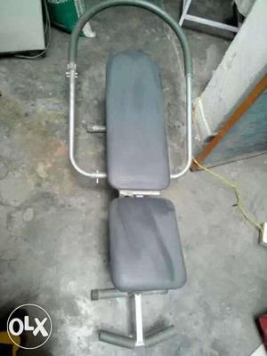 Gray And Black Leather Weight Bench