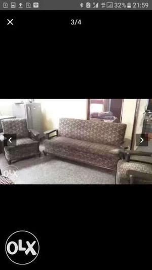 Gray-brown Danish Sofa Set