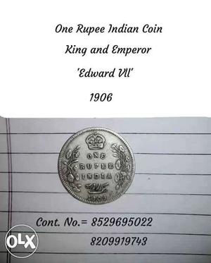 One Rupee Indian Coin King & Emperor Edward VII