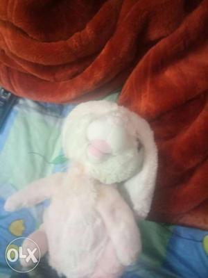 Pink And White Rabbit Plush Toy