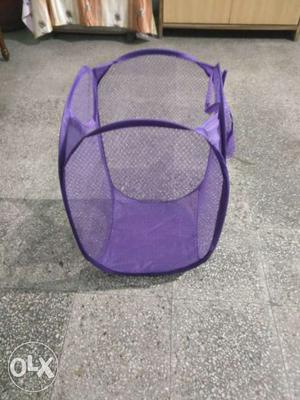 Purple Clothes Basket Rack