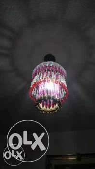 Red, White, And Pink Crystals Chandelier