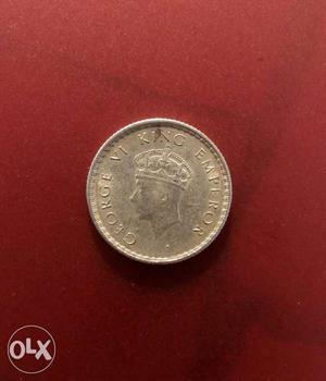 Silver George VI King Emperor Coin
