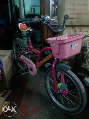 Toddler's Pink, White, And, Black Bicycle