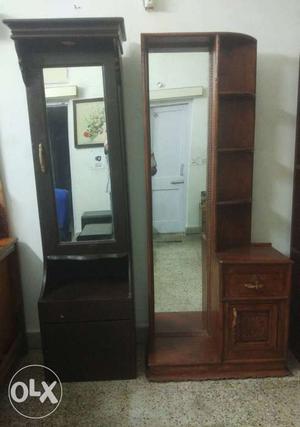 Two wooden dressing tables. Full size mirror and