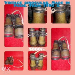 Vintage Brown Binoculars Collage