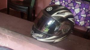 White And Black Yamaha Full Face Helmet