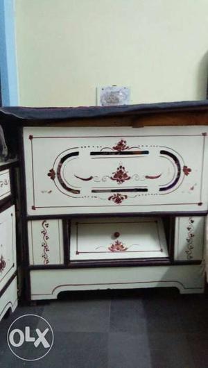 White And Blue Wooden Dresser