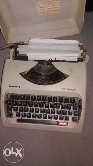 White Electric Typewriter