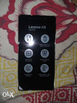 Lenovo k8 note Internal 64 ram 4gb new piece used 1day