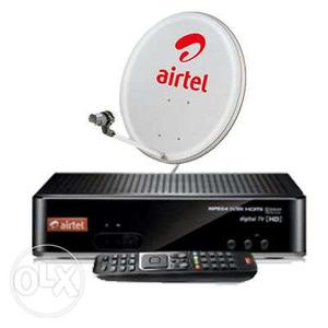 Airtel HD set top box with all accessories remote