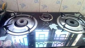 Black And Grey 3-burners Gas Cooktop