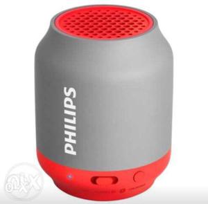 Gray And Red Philips Bluetooth Speaker