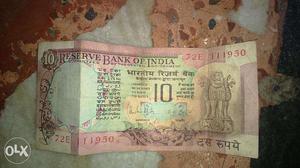 Old Indian 10 rupee not. I want to sell it