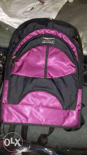 Pink And Black Lenovo Backpack