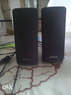 Two Black Creative Desktop Speakers