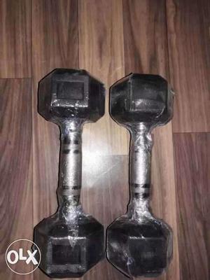 Two Gray-and-black Fix Dumbells