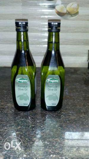 Two Green Pomance Olive Oil Bottle