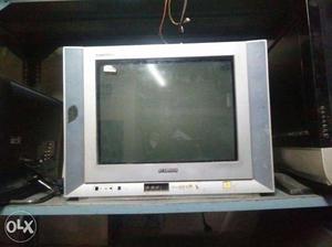 White And Gray CRT TV