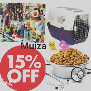 All brand cat and dog food available 15% off
