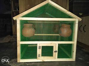 Beige And Green Bird Cage